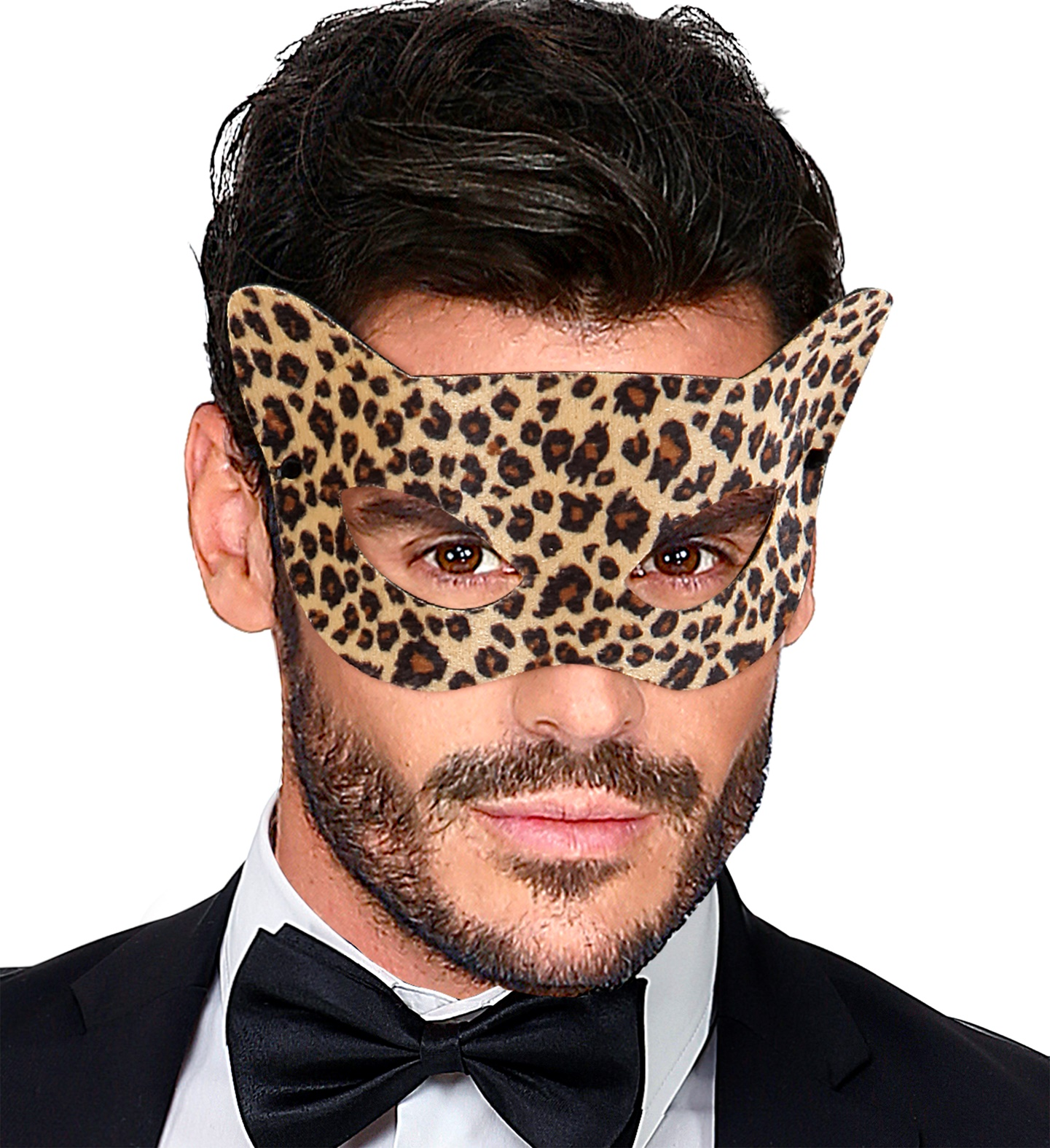 Mascherina Domino Leopardo Accessori per Abito Vestito Travestimento Carnevale - 8731l