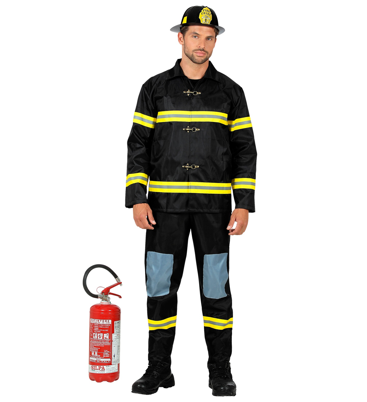 Vestito Carnevale Pompiere Costume Travestimento Carnevale Uomo - 2136