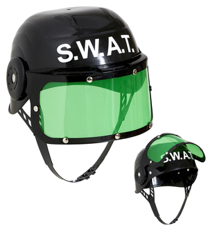 Set Accessori Travestimento Agente S.w.a.t. Elmo Casco con Visiera Pistola Radio - 28225+08159+02437