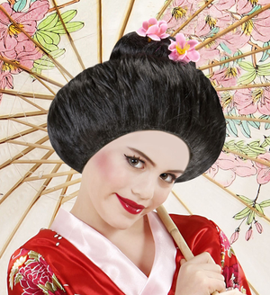 Parrucca Geisha Accessori per Abito Vestito Travestimento Carnevale - 93334