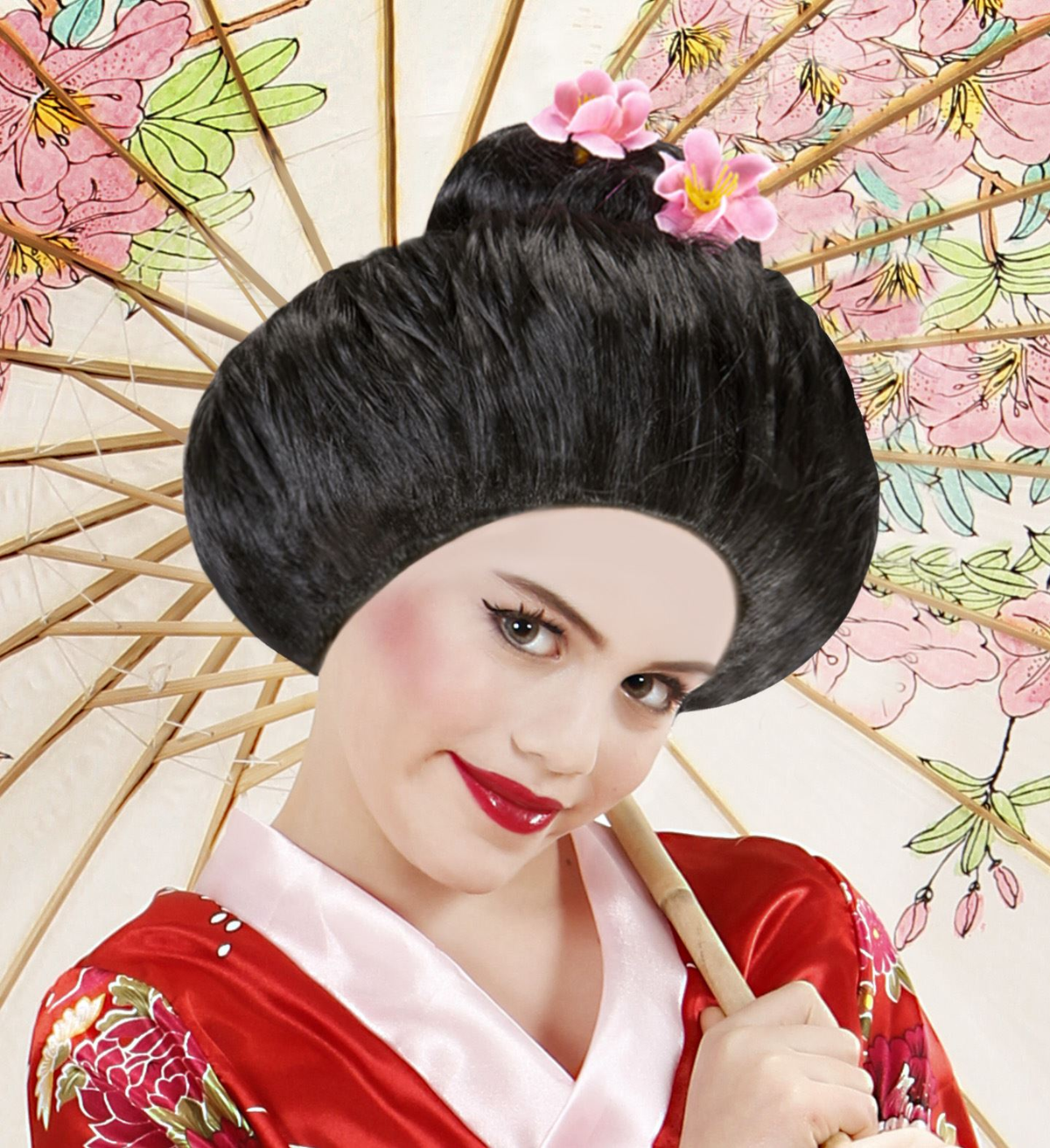 Parrucca Geisha Accessori per Abito Vestito Travestimento Carnevale - 93334