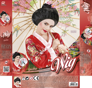 Parrucca Geisha Accessori per Abito Vestito Travestimento Carnevale - 93334