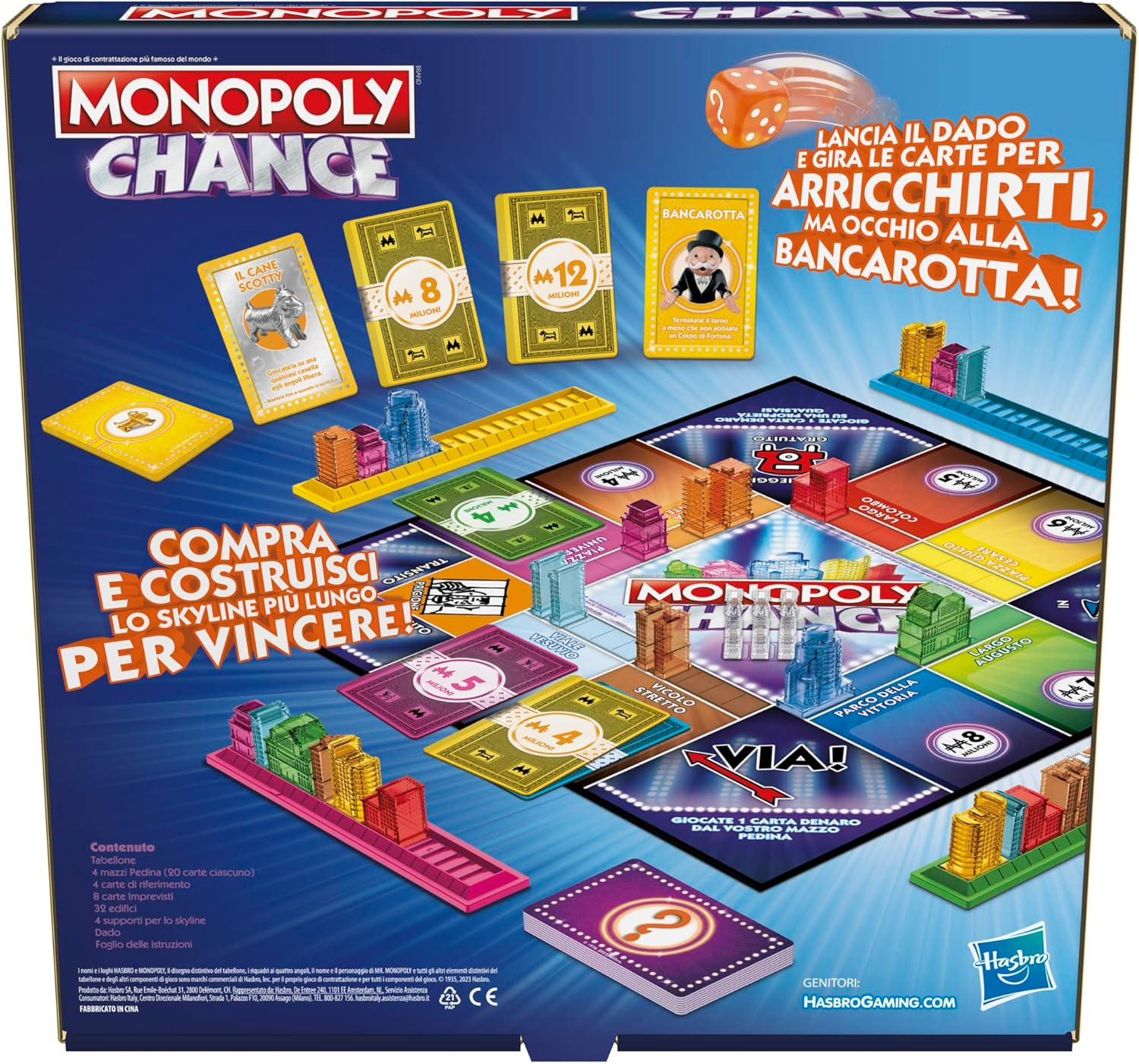 Monopoly Chance Gioco da Tavolo Veloce 20 Minuti per Famiglie 2-4 Giocatori da 8 Anni