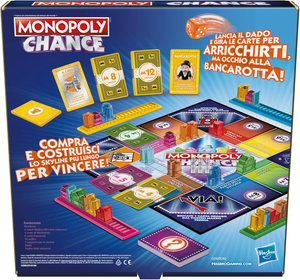 Monopoly Chance Gioco da Tavolo Veloce 20 Minuti per Famiglie 2-4 Giocatori da 8 Anni