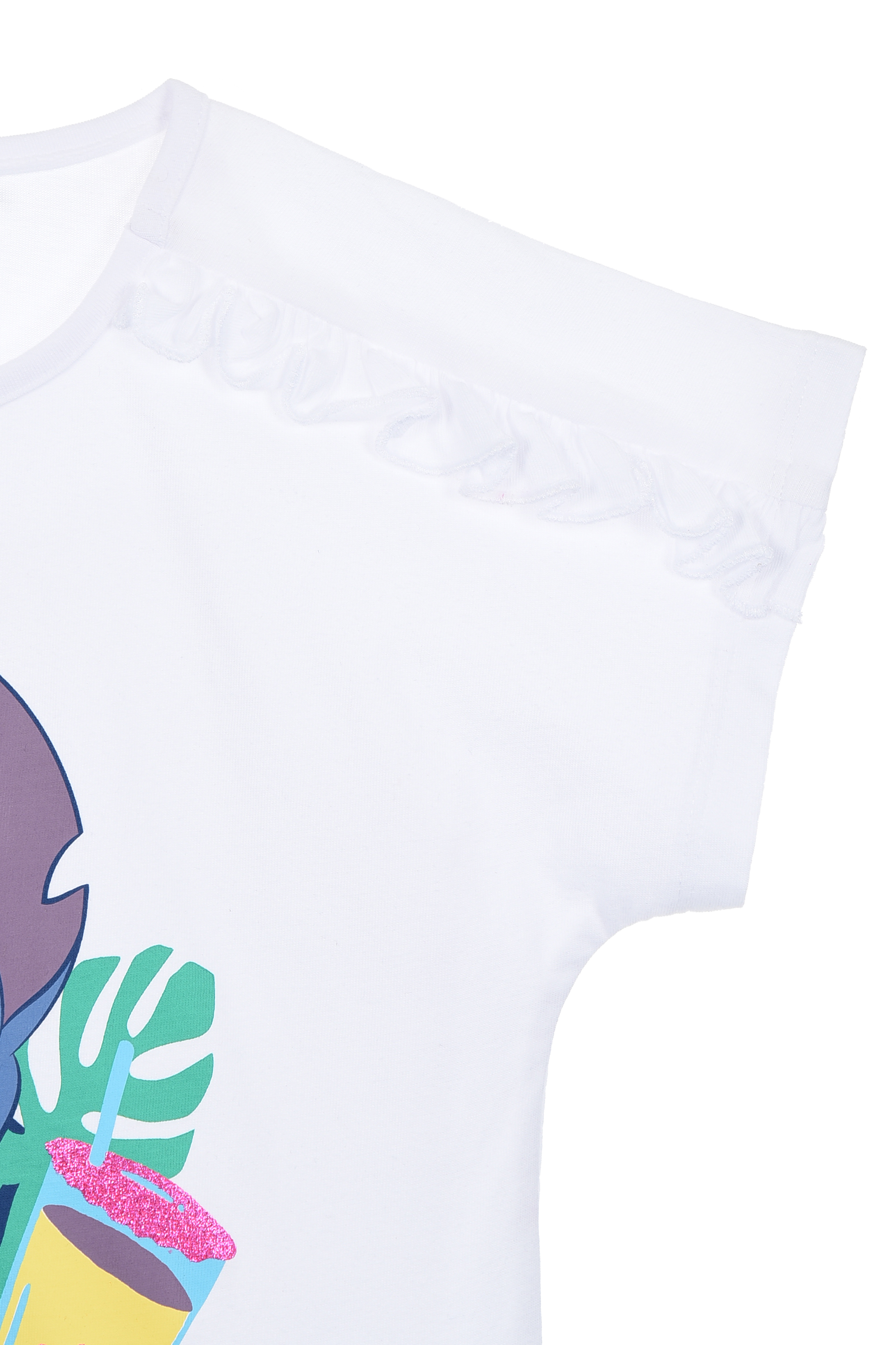 T-Shirt M.c. Stitch DISNEY Maglietta Corta Bambino 100% Cotone - Ye10078bianco