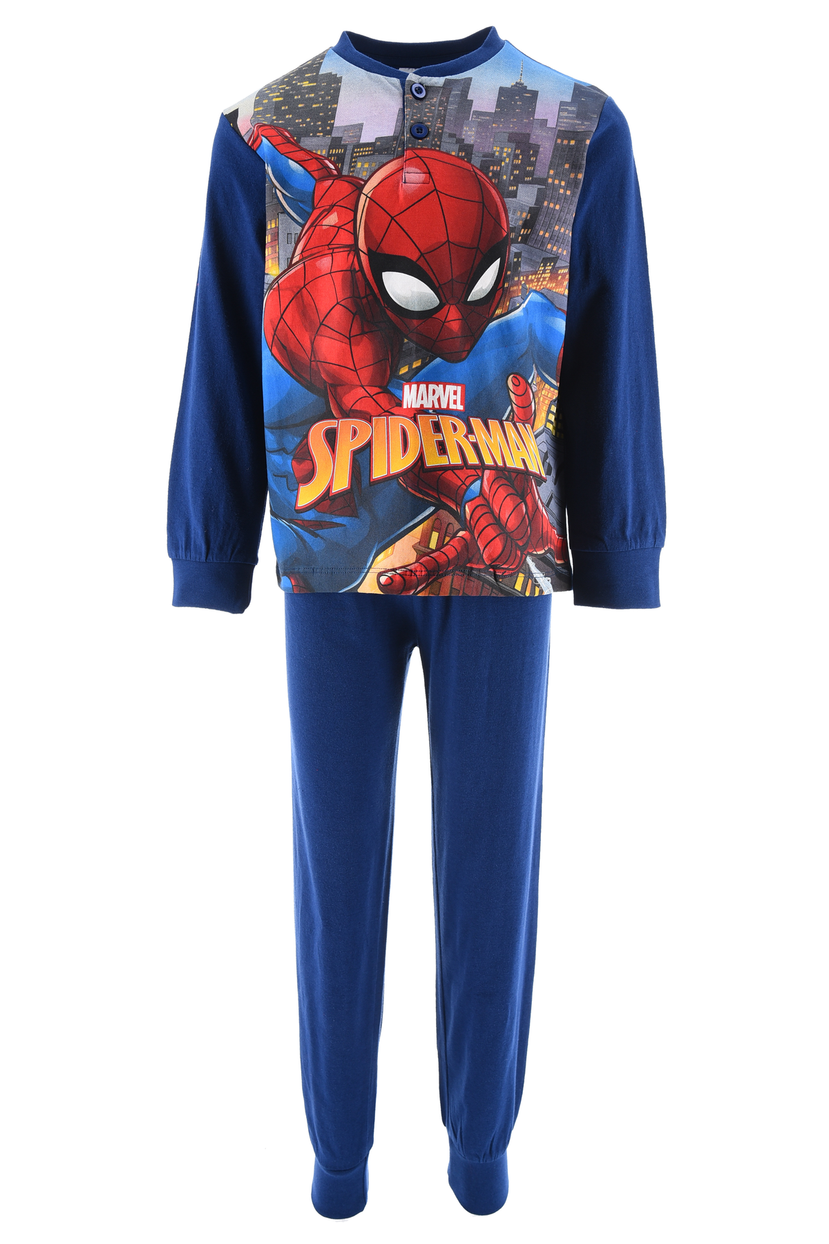 Pigiama Primaverile Spiderman MARVEL Bambino 100% Cotone - Ye20012.bblu