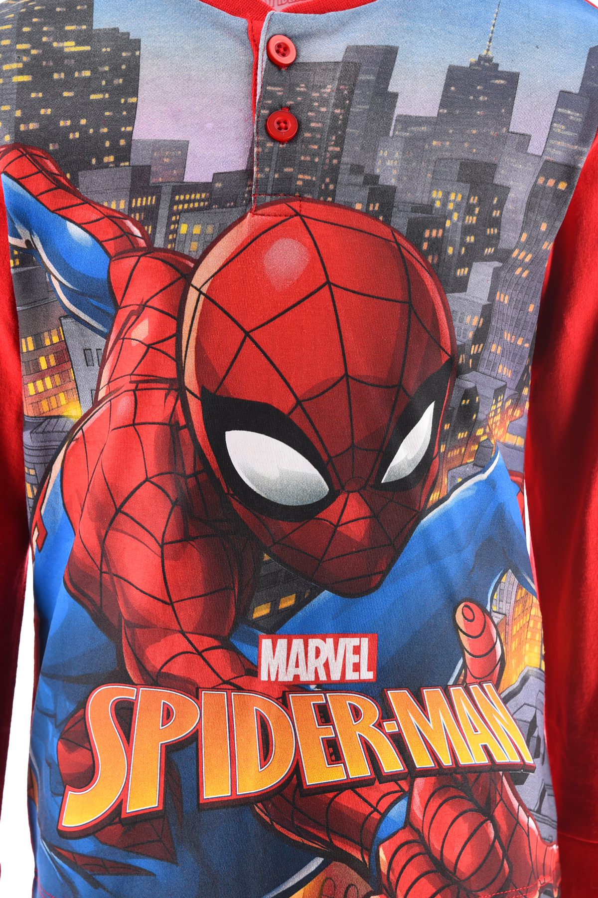 Pigiama Primaverile Spiderman MARVEL Bambino 100% Cotone - Ye20012.brosso