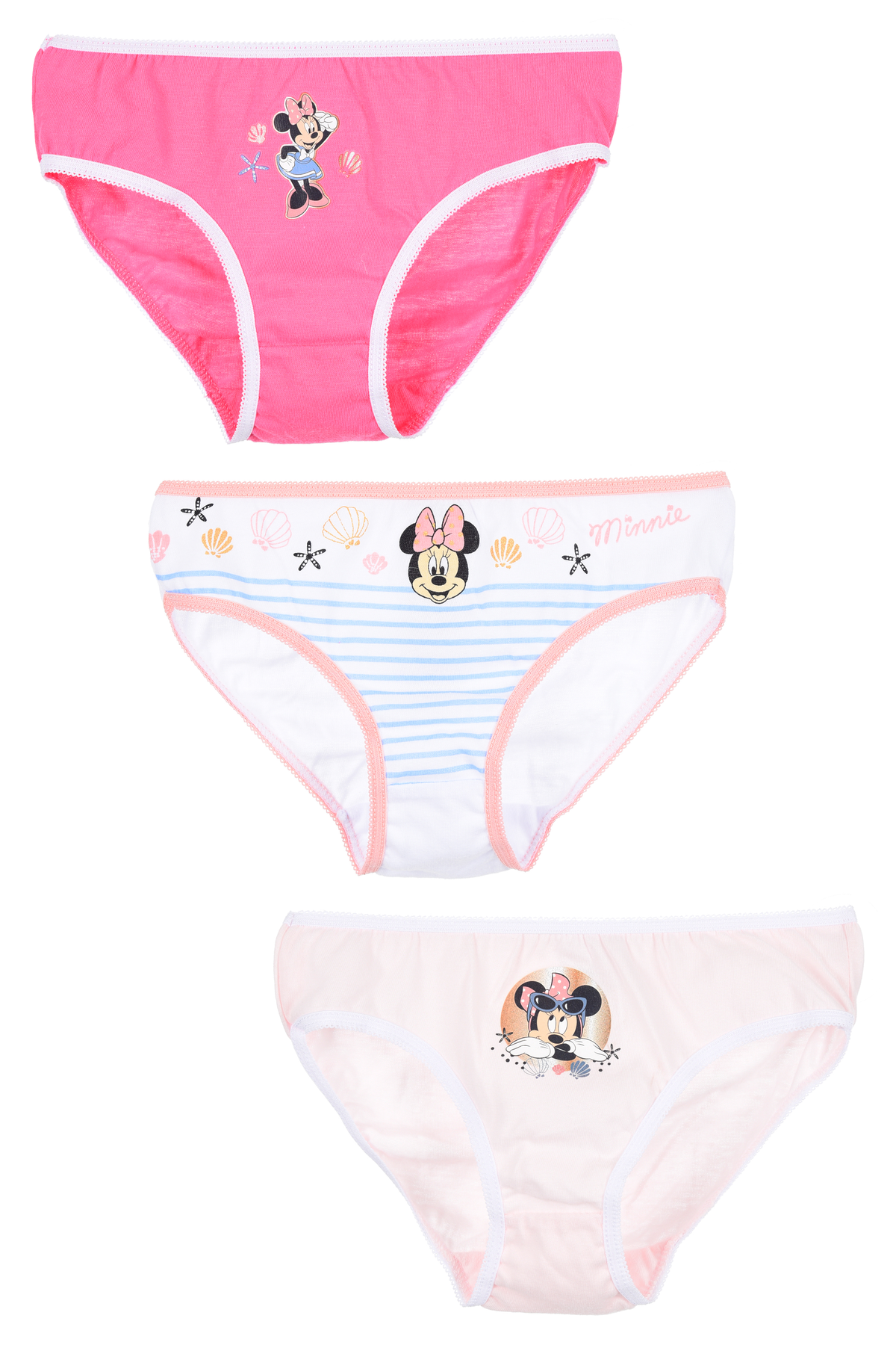 Mutandine Set 3 Pezzi Minnie DISNEY Slip in Cotone in Scatola 3/8 Anni - Ye30027