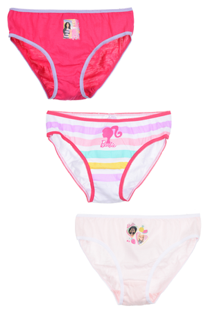 Mutandine Set 3 Pezzi Barbie Slip in Cotone in Scatola 4/10 Anni - Ye30007