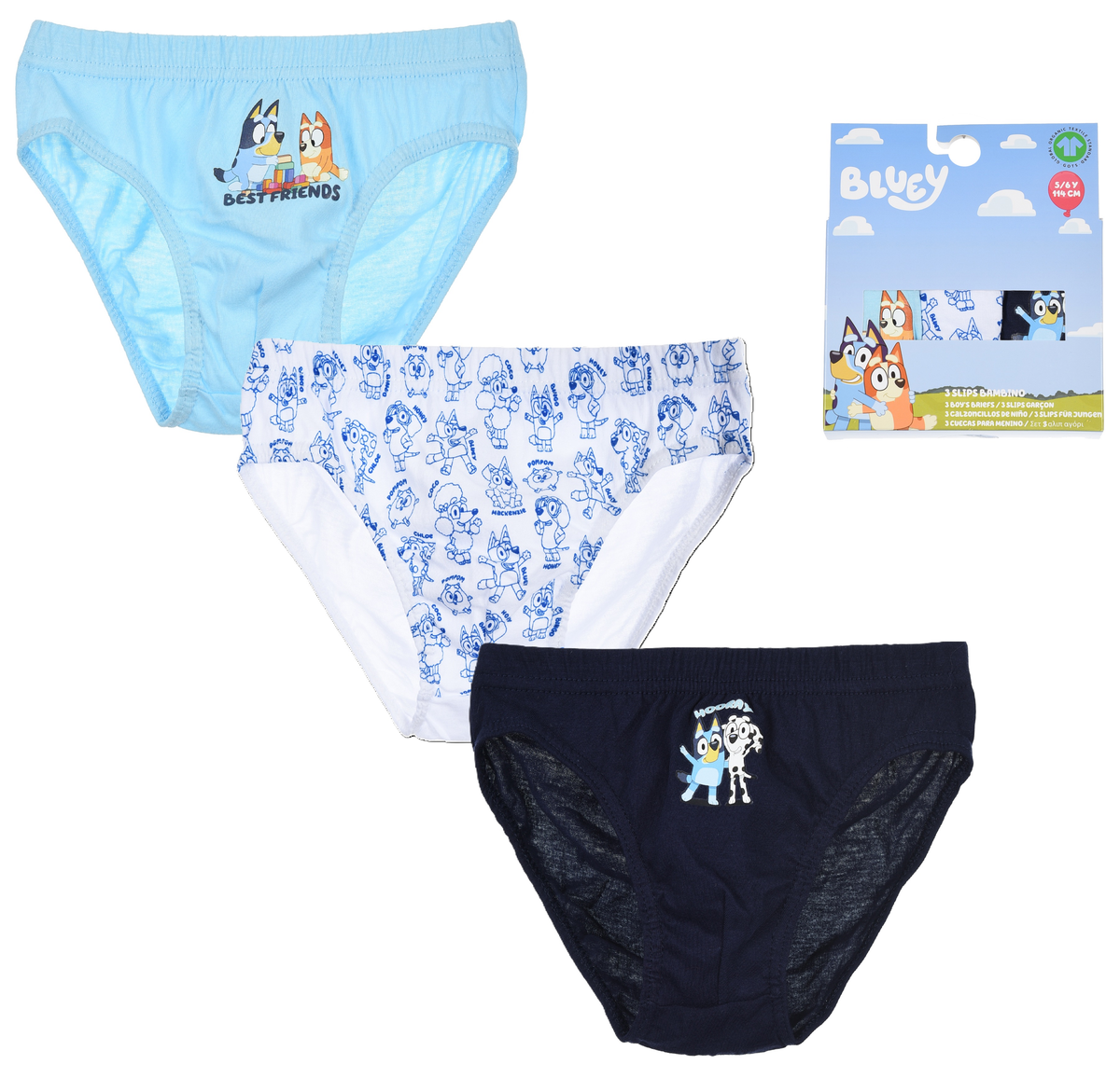 Mutandine Set 3 Pezzi Bluey Slip in Cotone in Scatola 3/6 Anni - Ye30002.bio