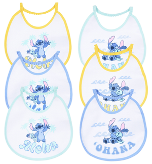 Bavette Stitch DISNEY Set 6 Bavaglini 18 X 18 CM in Spugna per Bambini - Ye09006