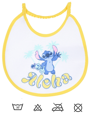 Bavette Stitch DISNEY Set 6 Bavaglini 18 X 18 CM in Spugna per Bambini - Ye09006