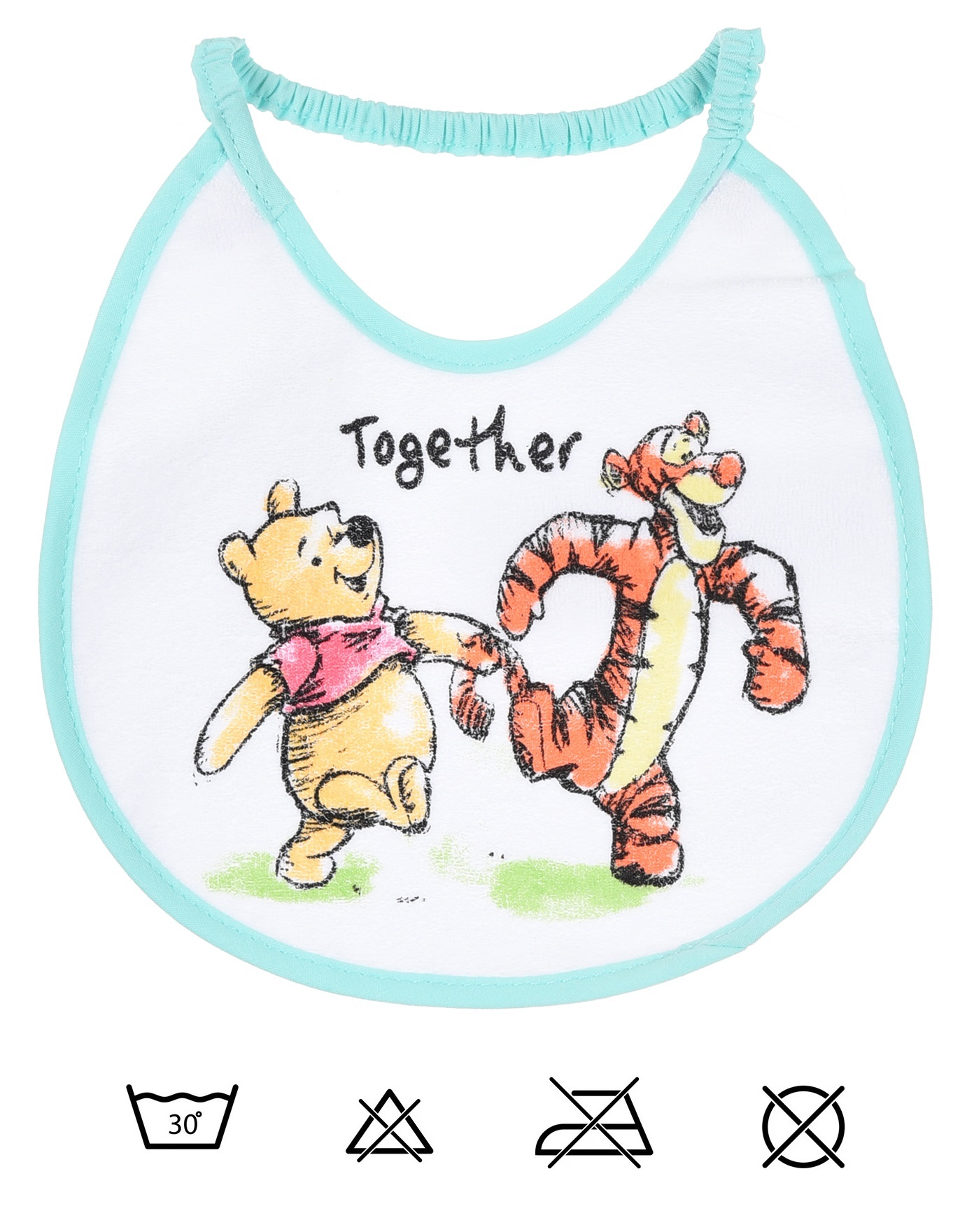 Bavette Winnie the Pooh DISNEY Set 6 Bavaglini 18 X 18 CM in Spugna per Bambini - Ye09007