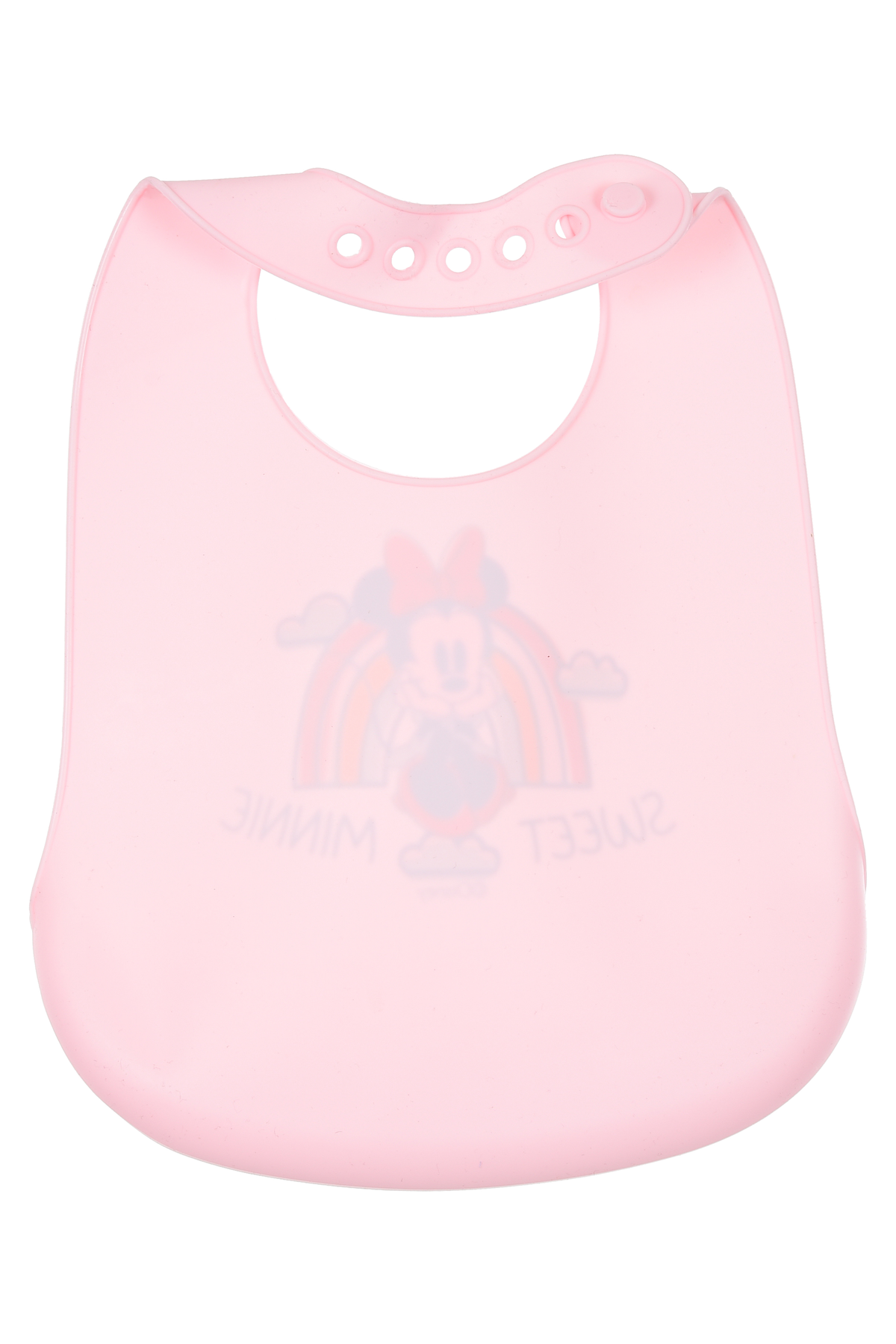 Bavette Minnie DISNEY Bavaglino in Silicone 30 X 23 CM con Tasca Raccogli Briciole per Bambini - Ye09010