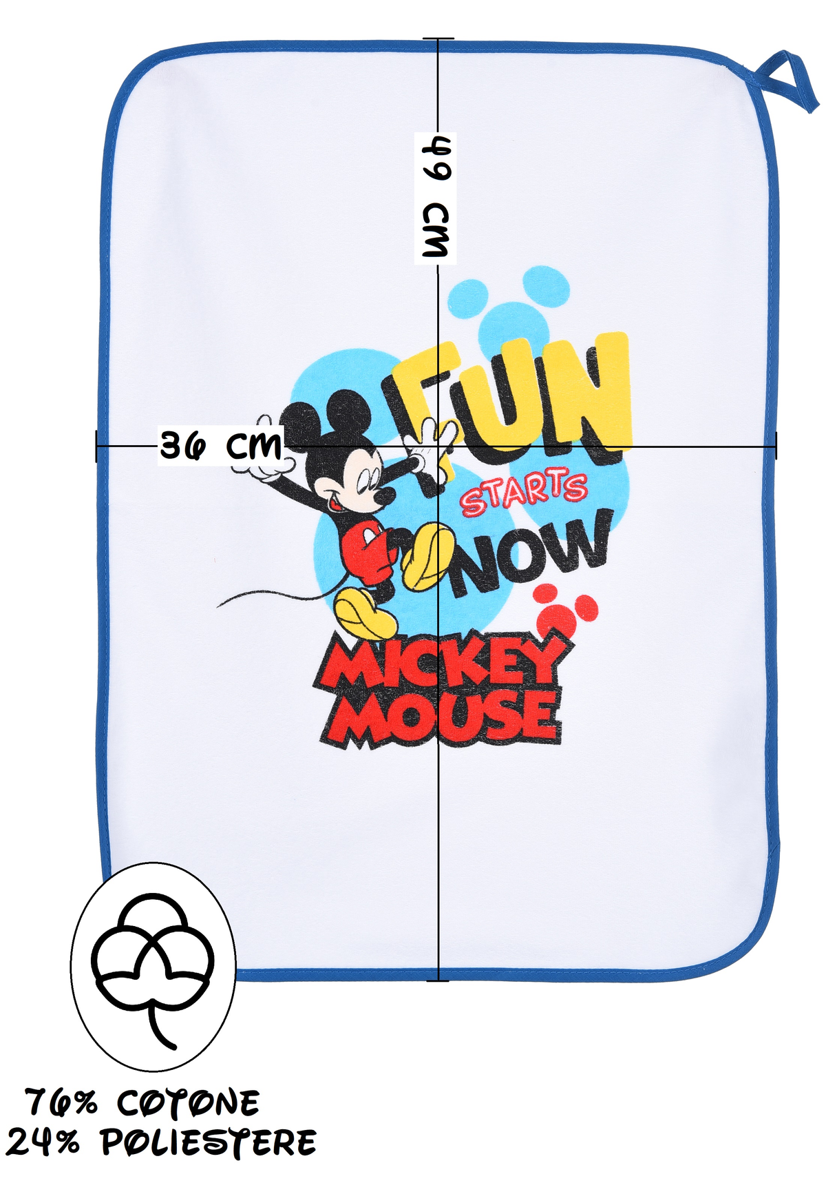 Set Asilo 3 Pezzi Topolino DISNEY Bavetta con Elastico Tovaglietta Sacca - Ye09012
