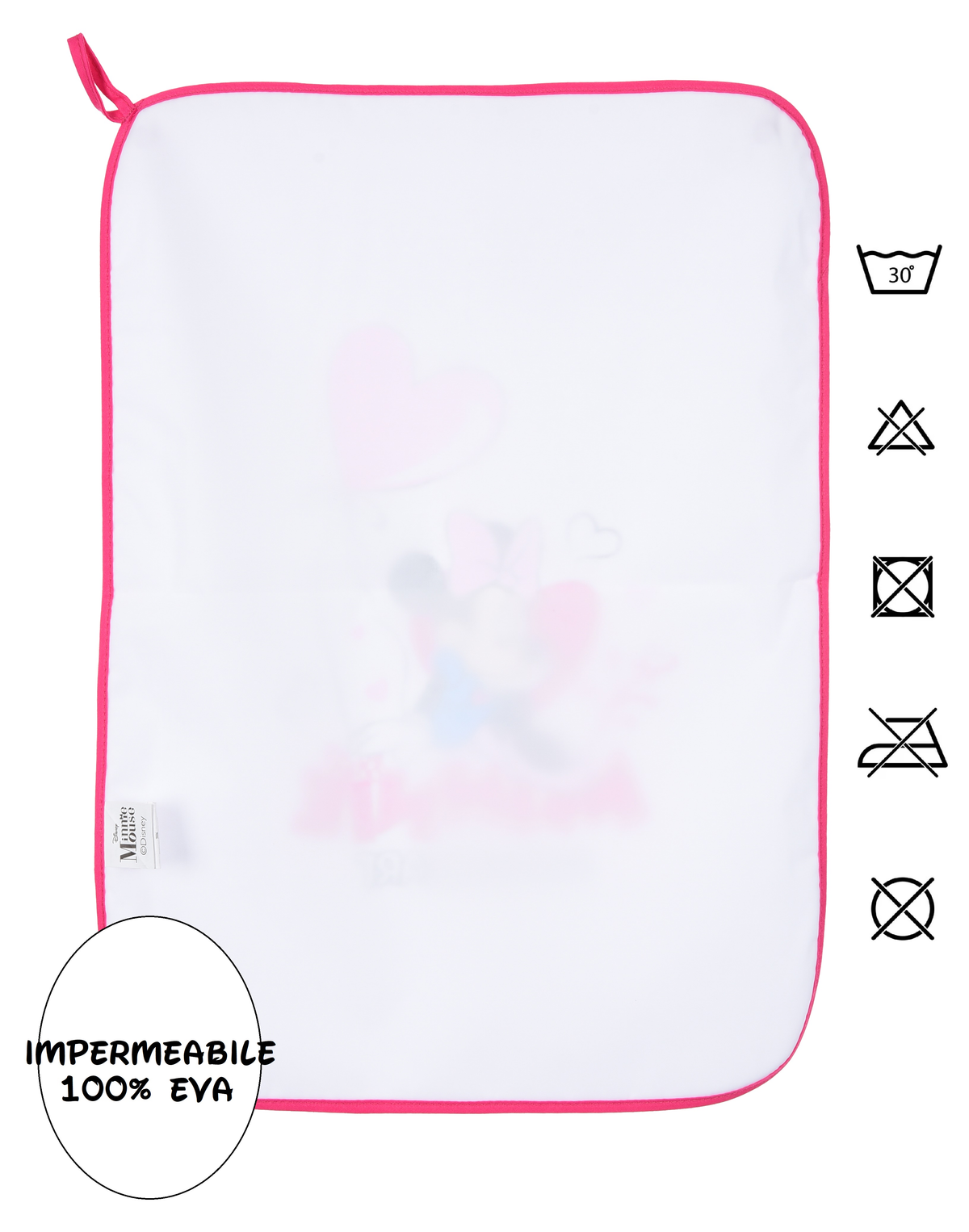 Set Asilo 3 Pezzi Minnie DISNEY Bavetta con Elastico Tovaglietta Sacca - Ye09013