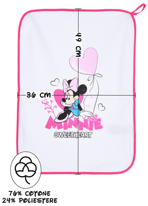 Set Asilo 3 Pezzi Minnie DISNEY Bavetta con Elastico Tovaglietta Sacca - Ye09013