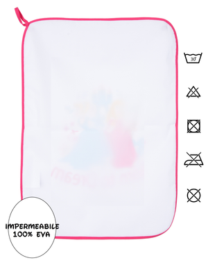 Set Asilo 3 Pezzi Principesse DISNEY Bavetta con Elastico Tovaglietta Sacca - Ye09015
