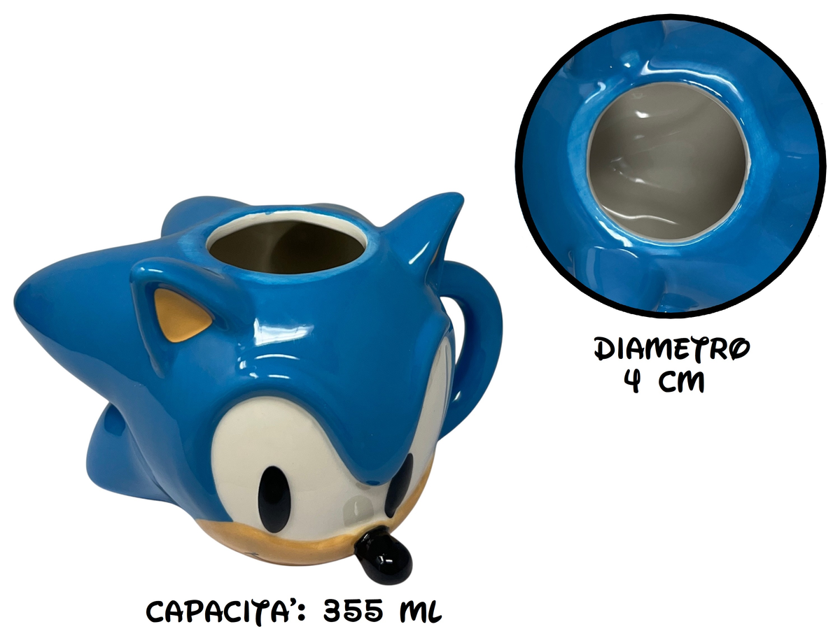 Tazza 3d Sonic in Ceramica 355 Ml in Confezione - 78896