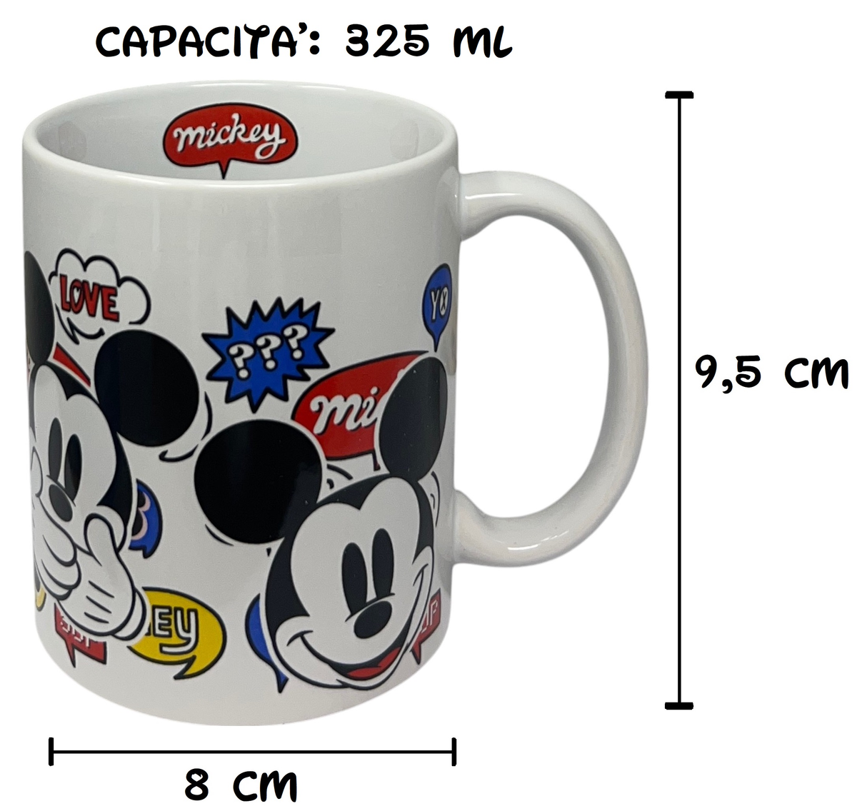 Tazza Mug Mickey Mouse DISNEY Topolino in Ceramica 325 Ml in Confezione - 88094