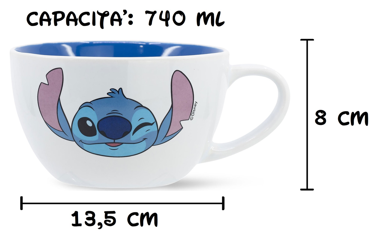 Tazza Larga Stitch DISNEY in Ceramica 740 Ml in Confezione - 75869
