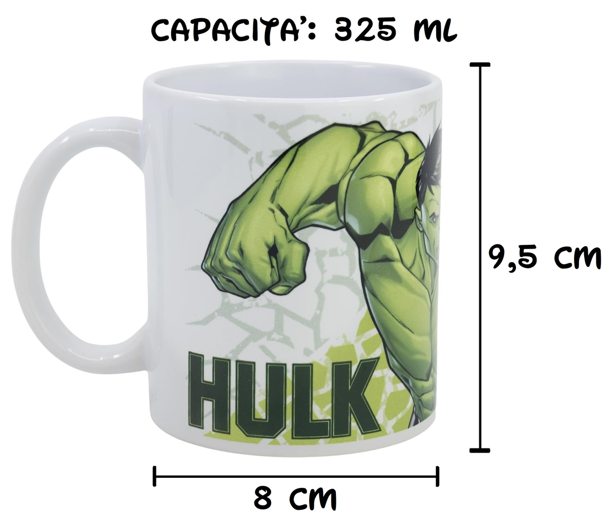 Tazza Mug Hulk MARVEL in Ceramica Stampa Sublimatica 325 Ml in Confezione - 99083