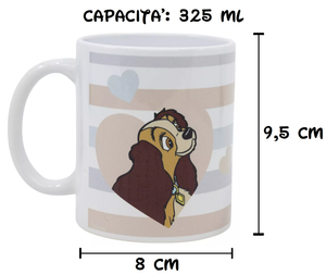 Tazza Mug Lilly e il Vagabondo DISNEY  in Ceramica Stampa Sublimatica 325 Ml in Confezione - 99467