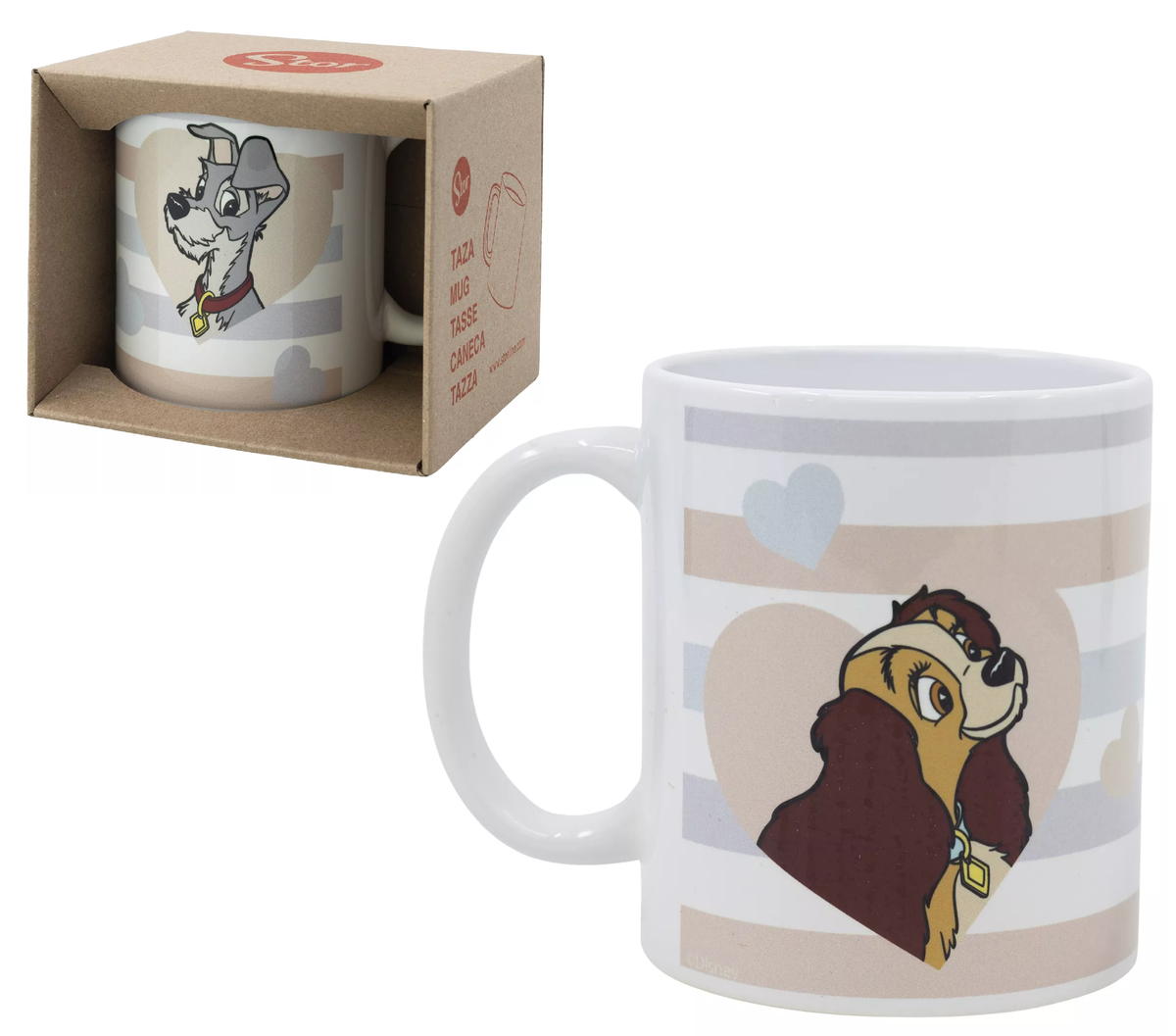 Tazza Mug Lilly e il Vagabondo DISNEY  in Ceramica Stampa Sublimatica 325 Ml in Confezione - 99467