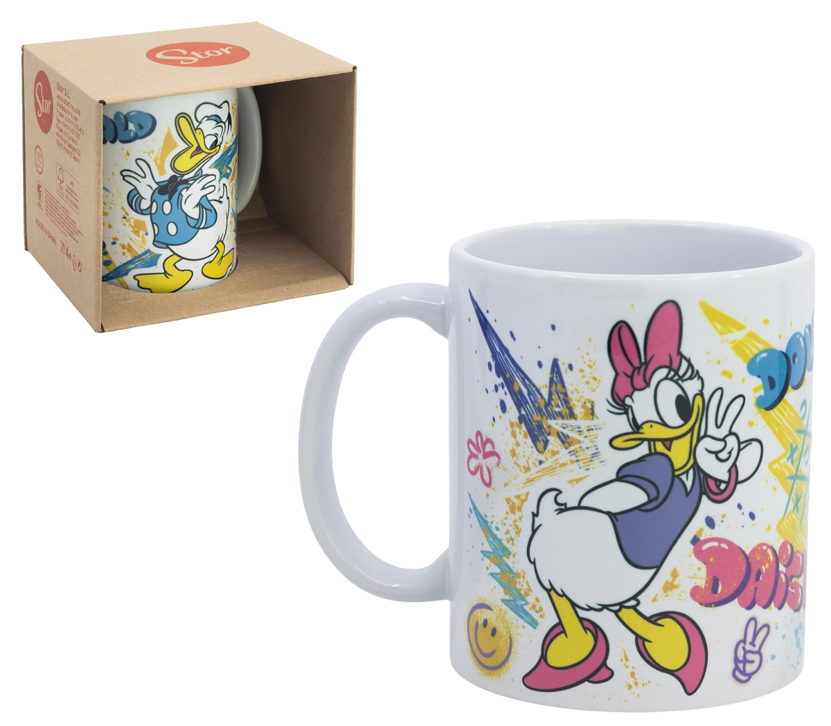 Tazza Mug Paperina e Paperino DISNEY in Ceramica Stampa Sublimatica 325 Ml in Confezione - 99818