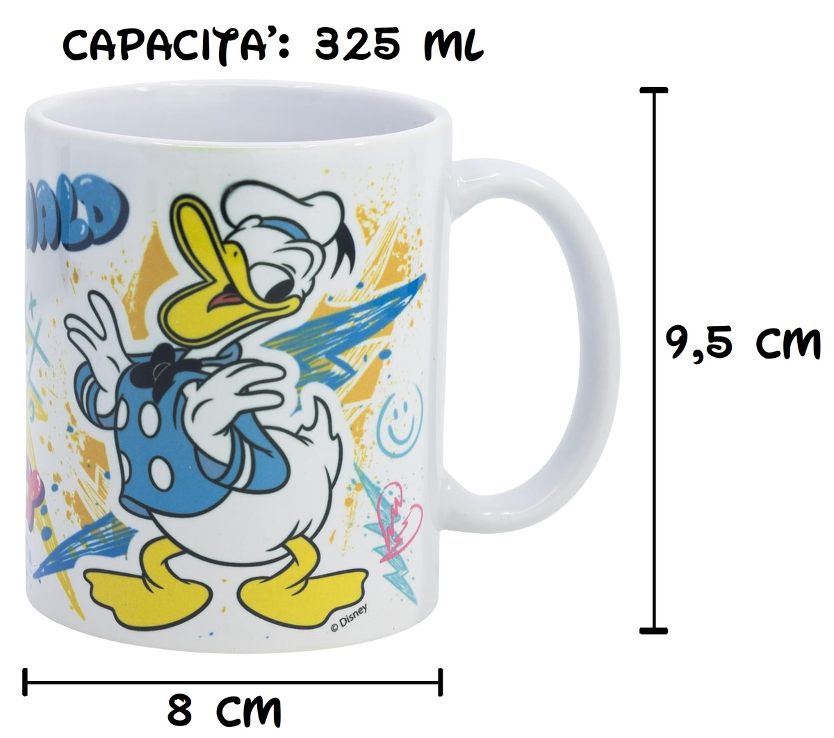Tazza Mug Paperina e Paperino DISNEY in Ceramica Stampa Sublimatica 325 Ml in Confezione - 99818