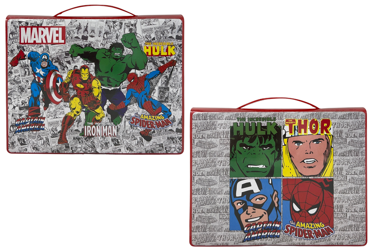 Valigetta 65 Pezzi Avengers MARVEL Scatola Colori Cancelleria Stickers per Bambini - 0840