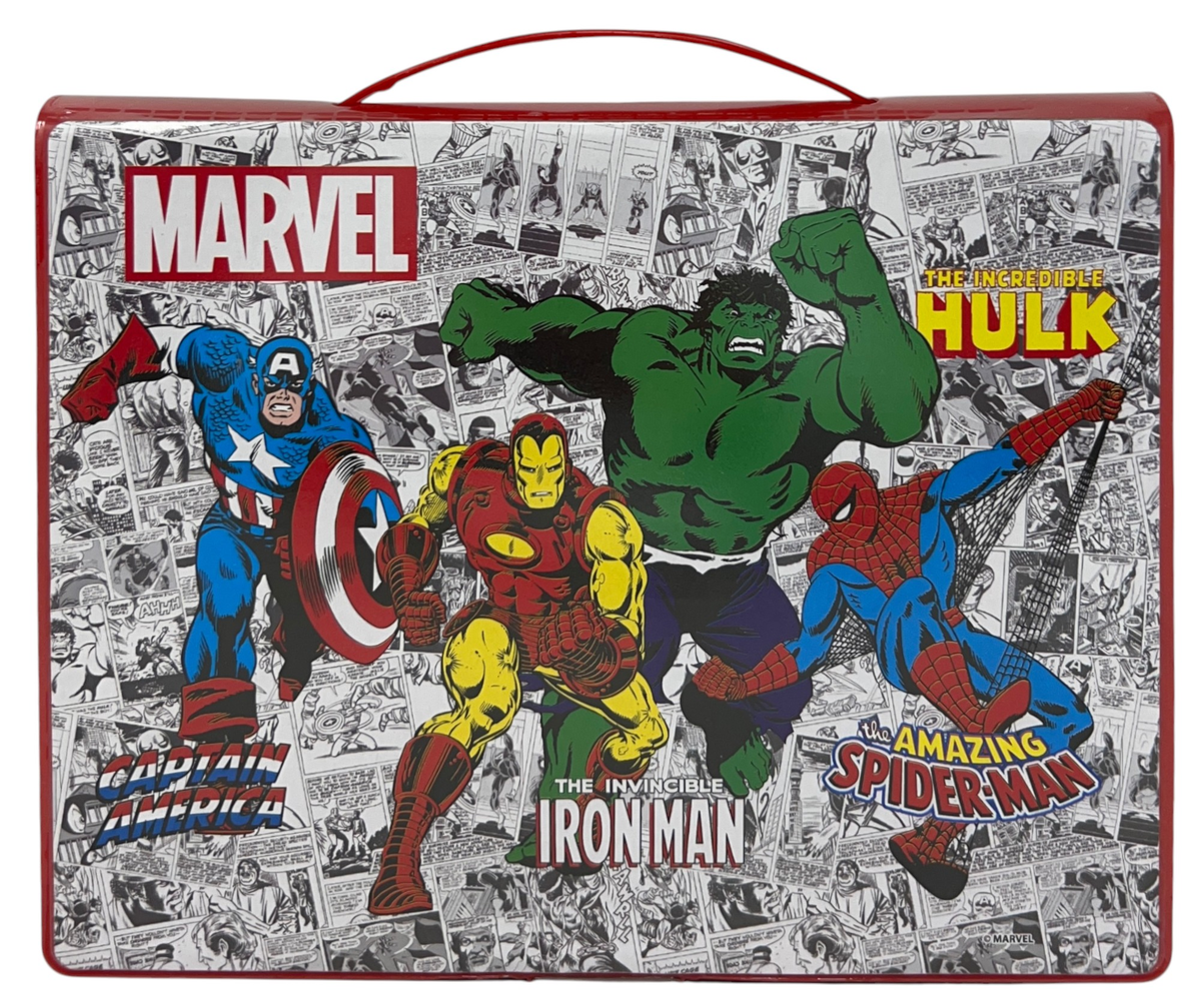 Valigetta 65 Pezzi Avengers MARVEL Scatola Colori Cancelleria Stickers per Bambini - 0840