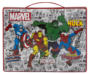 Valigetta 65 Pezzi Avengers MARVEL Scatola Colori Cancelleria Stickers per Bambini - 0840