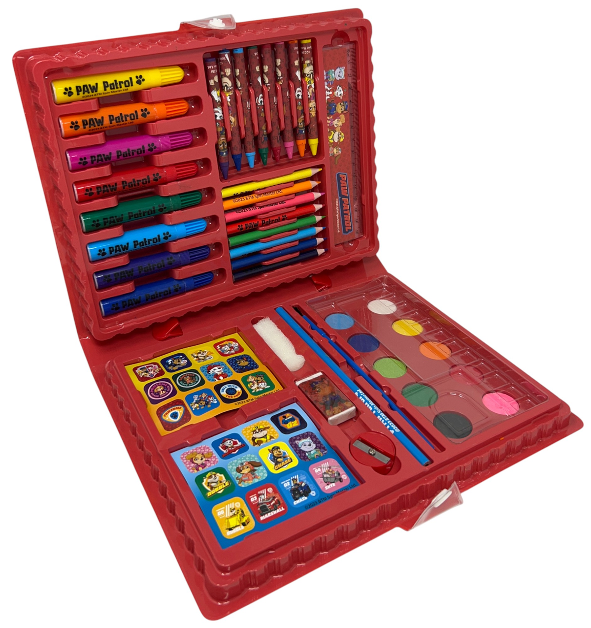 Valigetta 65 Pezzi Paw Patrol Scatola Colori Cancelleria Stickers per Bambini - 0841