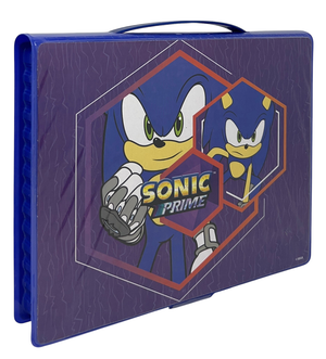 Valigetta 65 Pezzi Sonic Prime Scatola Colori Cancelleria Stickers per Bambini - 0842