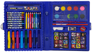 Valigetta 65 Pezzi Sonic Prime Scatola Colori Cancelleria Stickers per Bambini - 0842