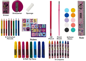 Valigetta 65 Pezzi Minnie DISNEY Scatola Colori Cancelleria Stickers per Bambini - 0843