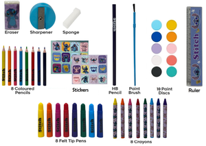 Valigetta 65 Pezzi Stitch DISNEY Scatola Colori Cancelleria Stickers per Bambini - 0845