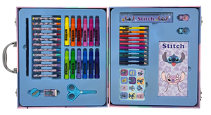 Valigetta 55 Pezzi Stitch DISNEY Scatola Colori Cancelleria Stickers per Bambini - 1236