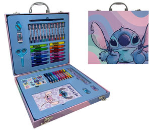 Valigetta 55 Pezzi Stitch DISNEY Scatola Colori Cancelleria Stickers per Bambini - 1236