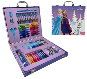 Valigetta 55 Pezzi Frozen DISNEY Scatola Colori Cancelleria Stickers per Bambini - 1237