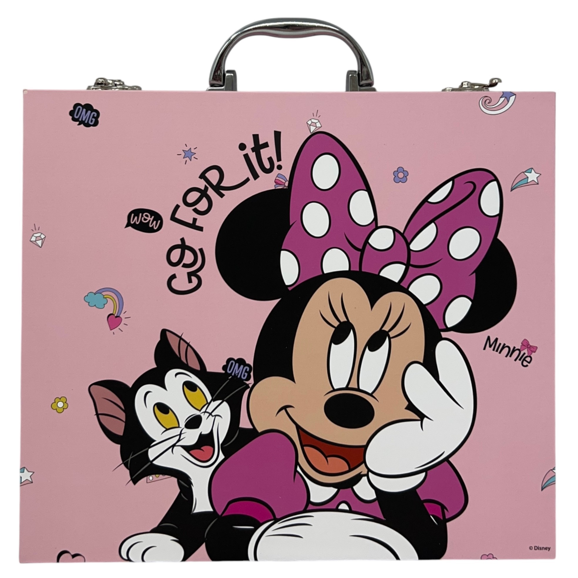 Valigetta 55 Pezzi Minnie DISNEY Scatola Colori Cancelleria Stickers per Bambini - 1238