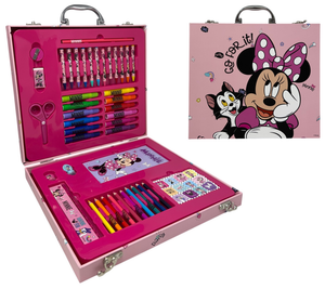 Valigetta 55 Pezzi Minnie DISNEY Scatola Colori Cancelleria Stickers per Bambini - 1238