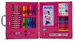 Valigetta 55 Pezzi Minnie DISNEY Scatola Colori Cancelleria Stickers per Bambini - 1238