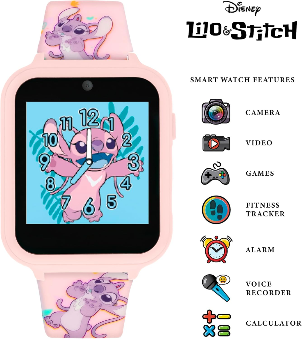 Orologio Interattivo Angel DISNEY Smartwatch Gioco Multifunzione con USB - Las4088