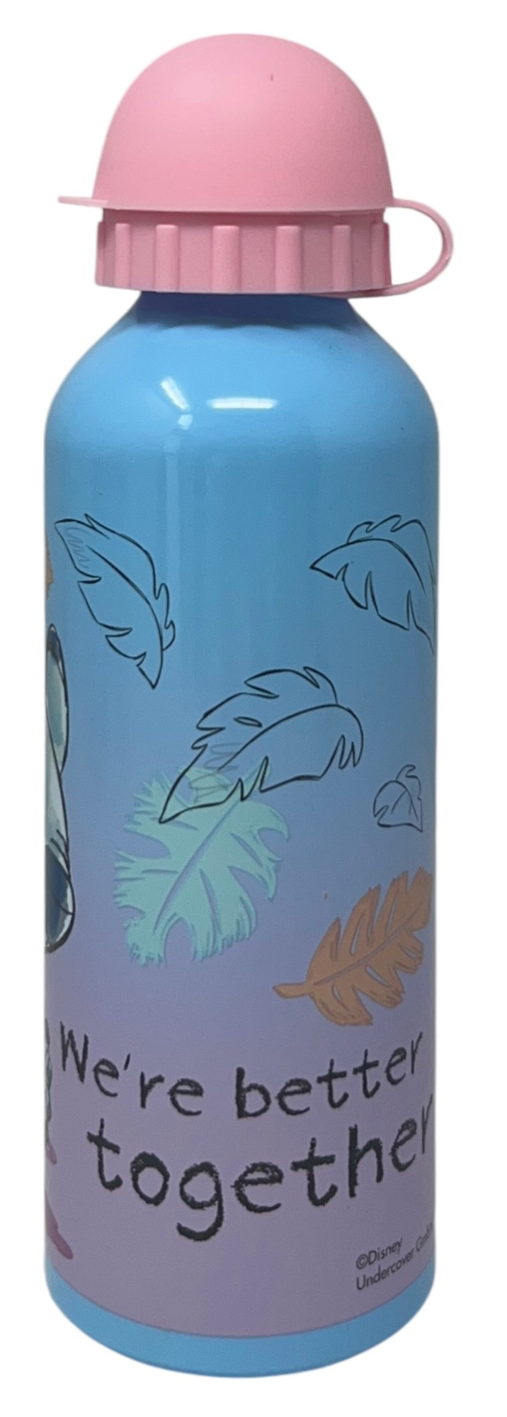 Borraccia in Alluminio Stitch e Angel DISNEY con Beccuccio e Coperchio 500 Ml - St00057/ro