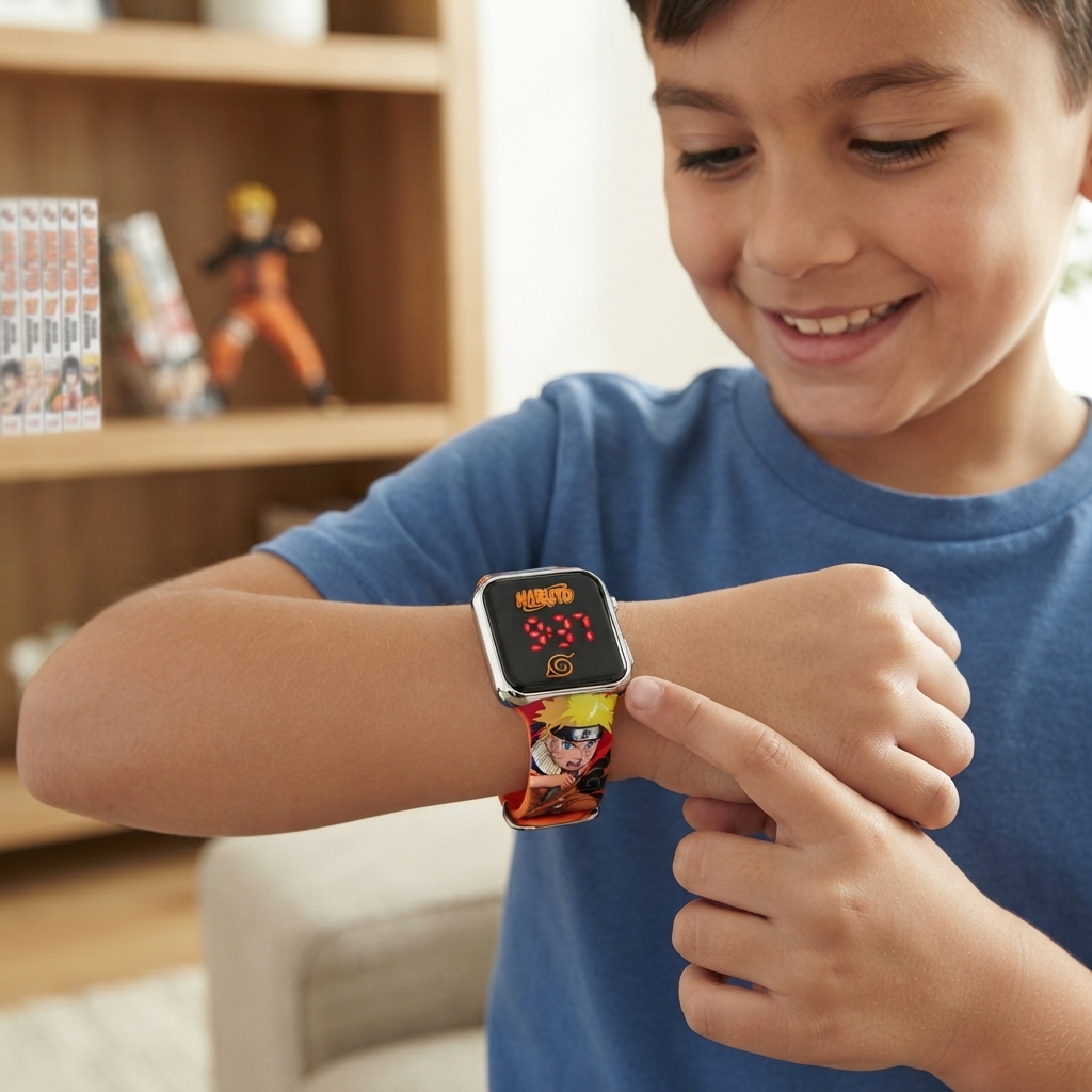 Orologio a LED Naruto e Sasuke da Polso Display Digitale con Cinturino Silicone - Na00002