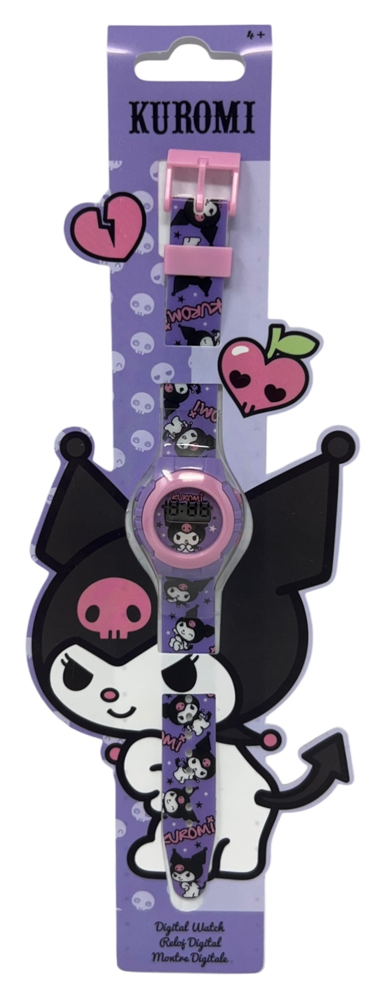 Orologio da Polso Digitale Kuromi Hello Kitty in Confezione Sagomata - Ku00002