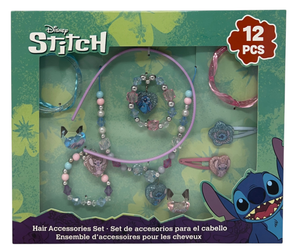 Set Accessori Stitch e Angel DISNEY 12 Pezzi Gioielli Accessori Capelli - St00102