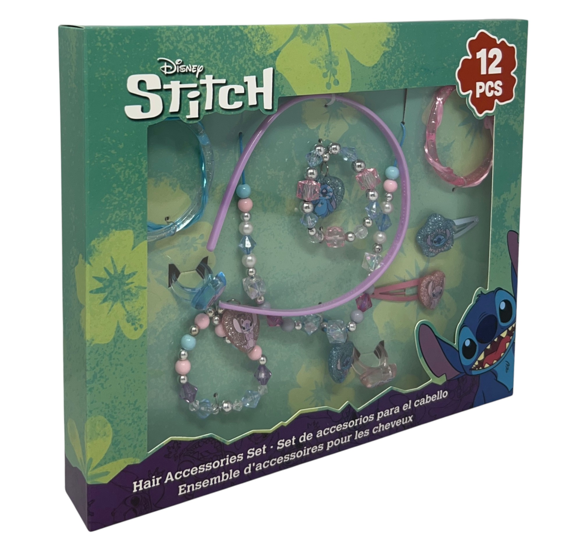 Set Accessori Stitch e Angel DISNEY 12 Pezzi Gioielli Accessori Capelli - St00102